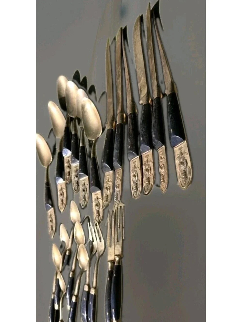 Vintage MCM Siam Thailand Goldtone Flatware Set- 22 Pieces
